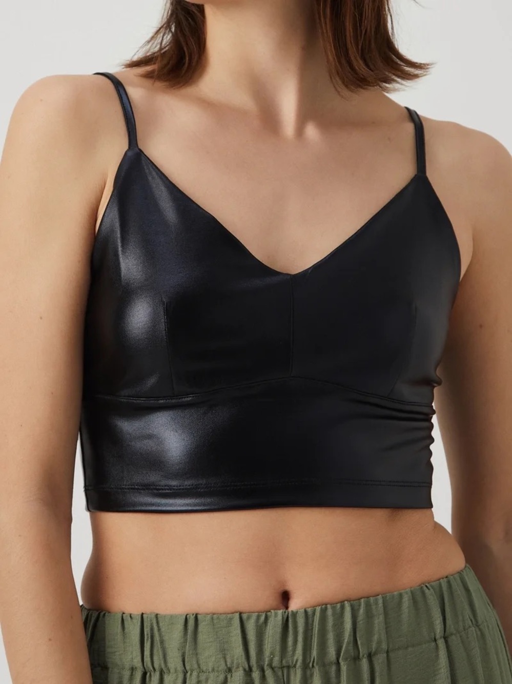 Leather crop top